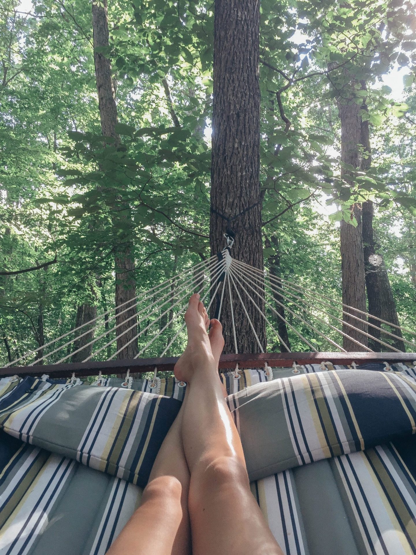 legs in a hammock