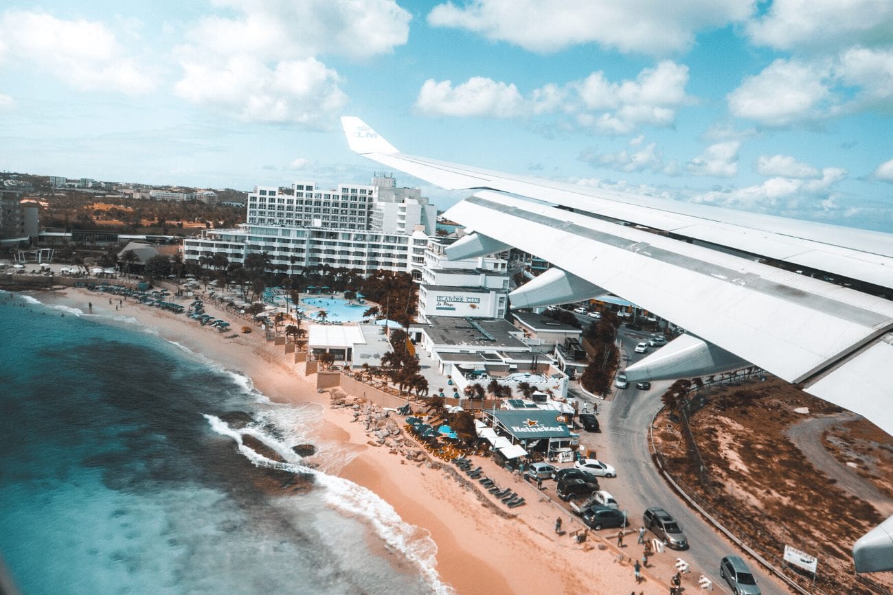 Airplane window view