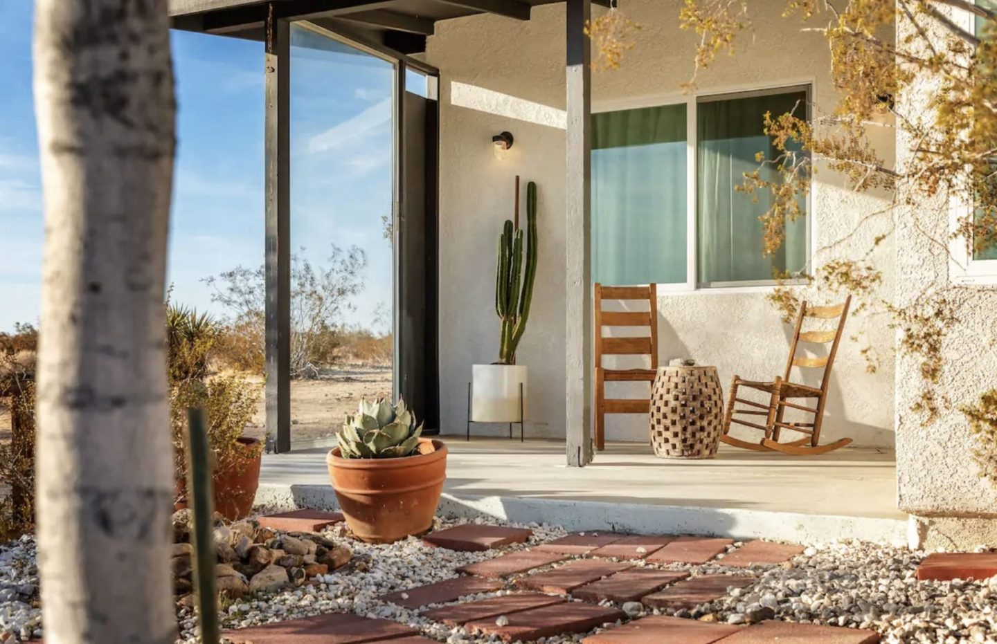 Front Patio of a desert cabin, dreamy Airbnb stays for under $100
