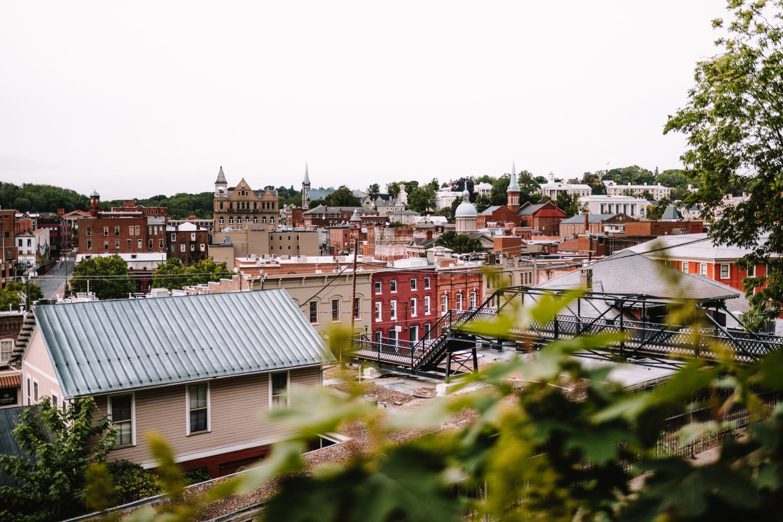 View Lookout Point over town , weekend guide to Staunton Virginia