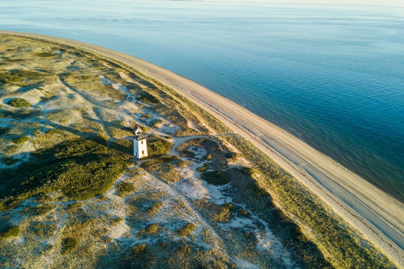 Ariel view of Cape Cod beach