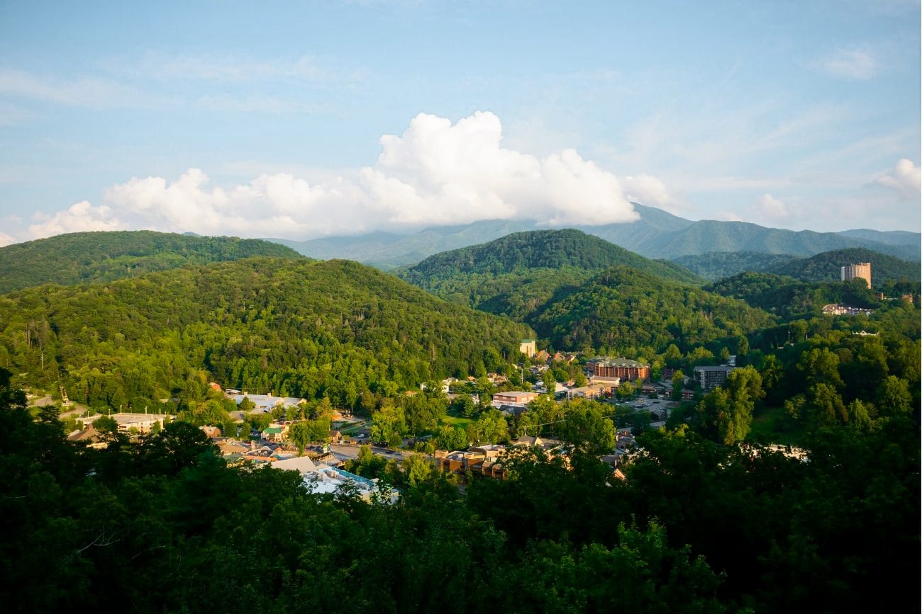 Mountain view of Gatlinburg, Tennessee