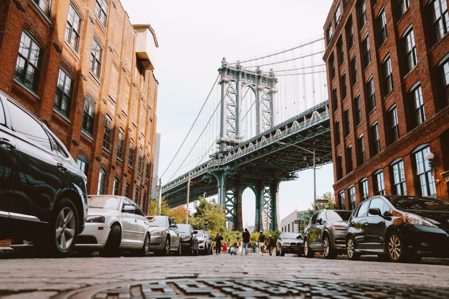Street view of Brooklyn Bridge