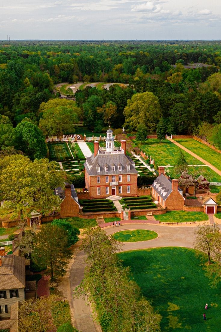 Ariel view of Williamsburg Virginia