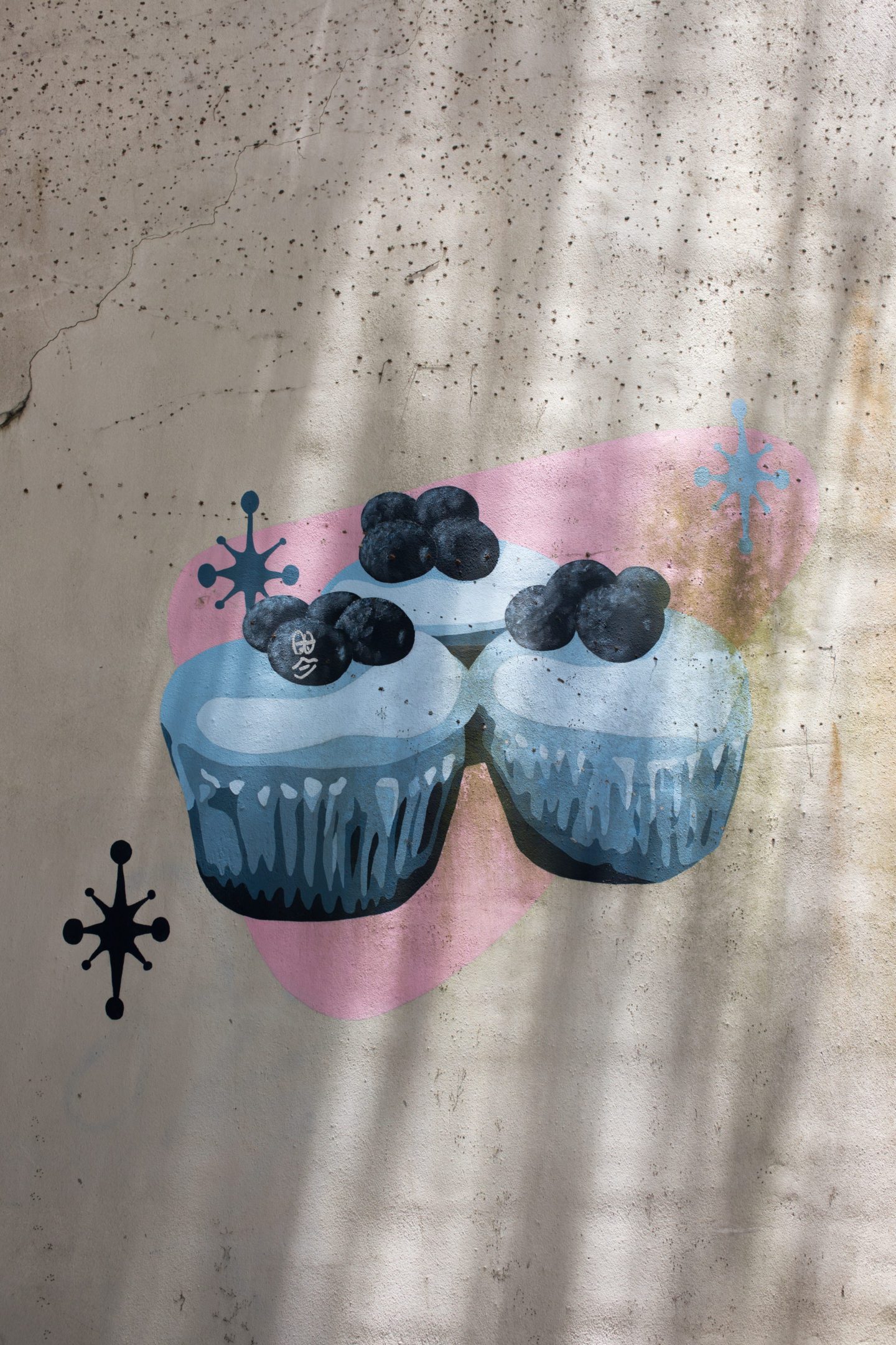 cupcake mural on a wall, Charleston South Carolina