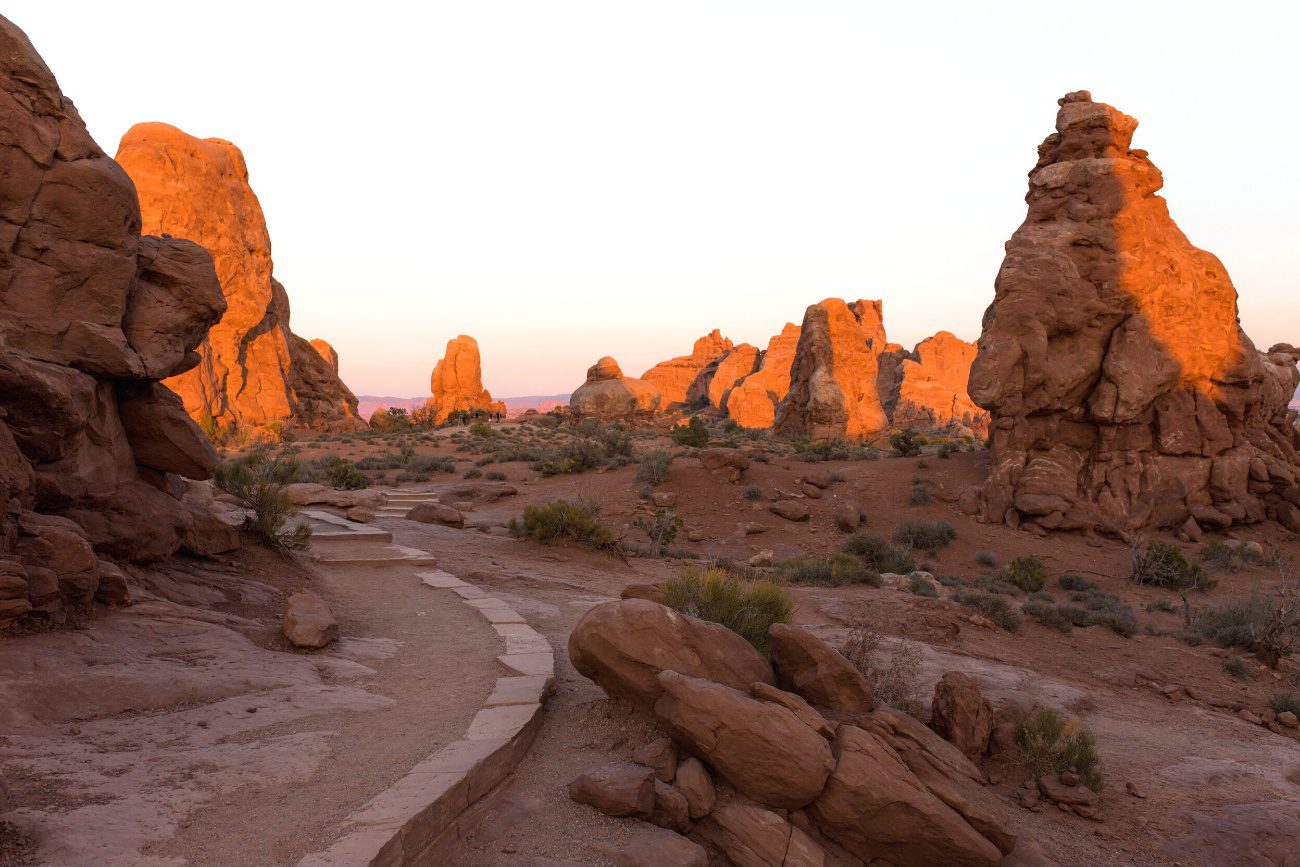 Sunset view at Arches National Park United States