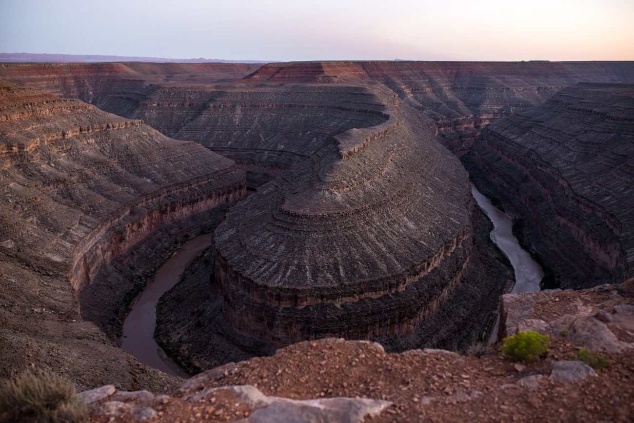 massive rock gorge with river at the bottom, 2 week west coast USA itinerary