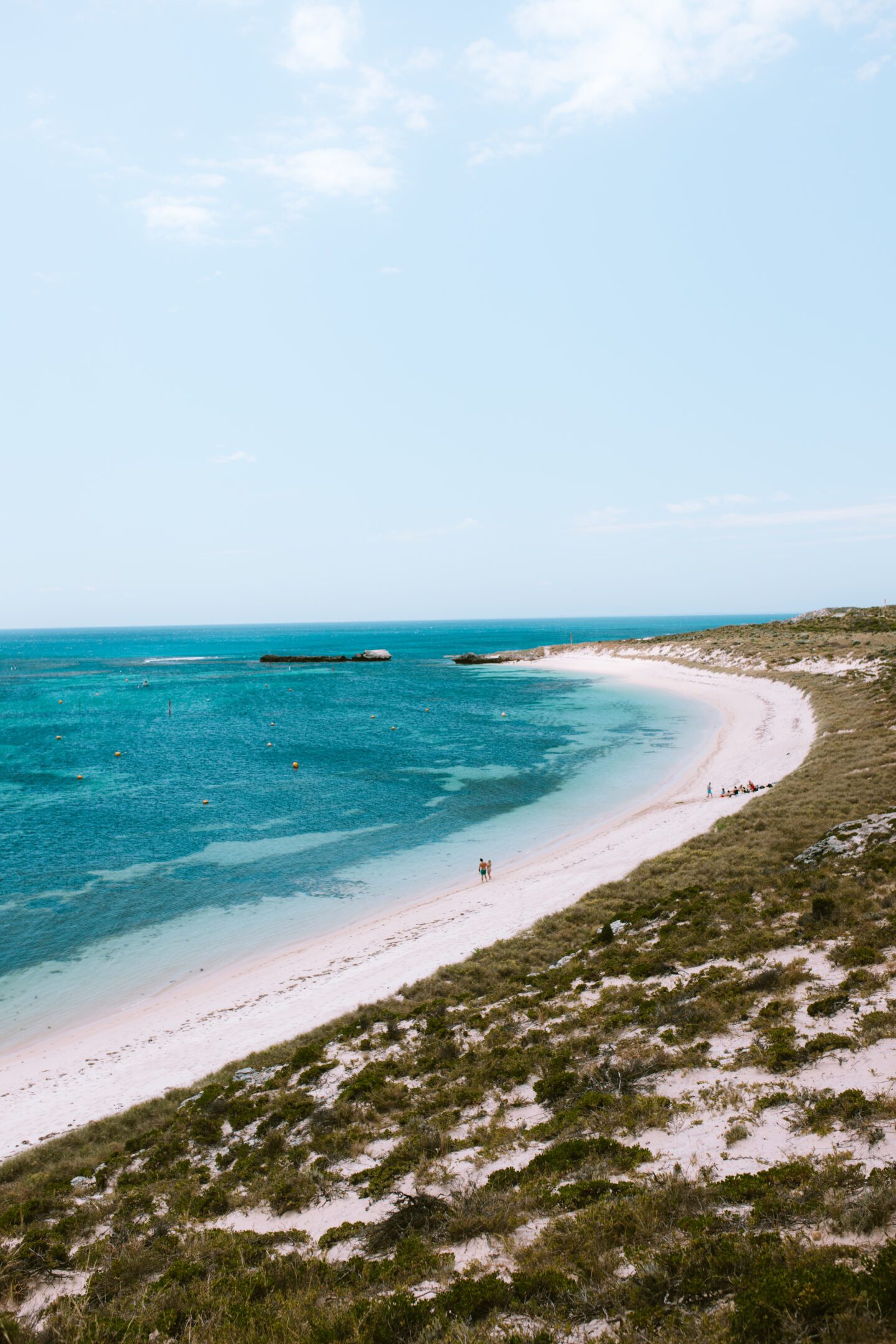 Things to do in Perth Australia, a lookout view of a beach with crystal clear waters
