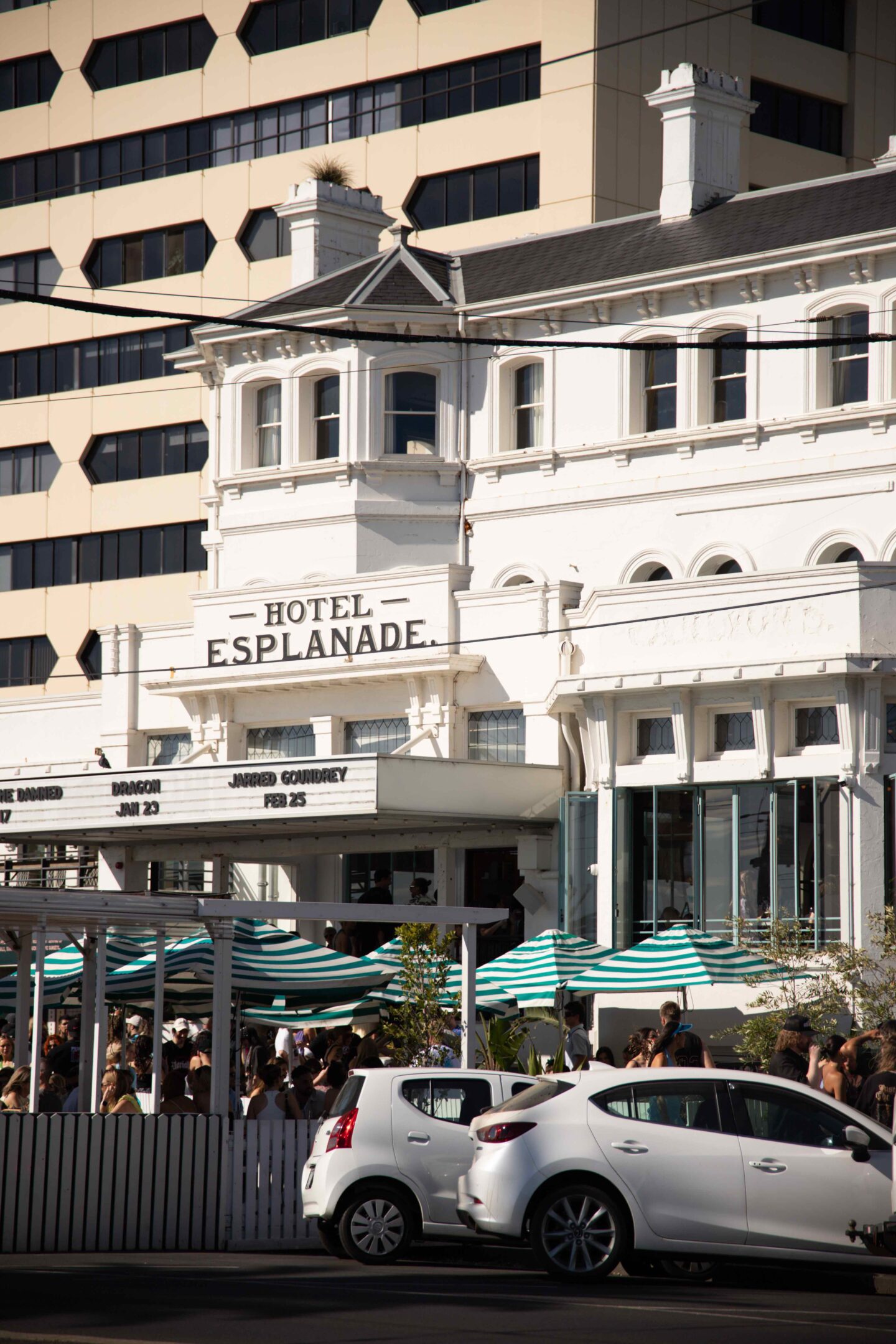 A lively restaurant hotel with people eating and drinking, things to do in st kilda melbourne