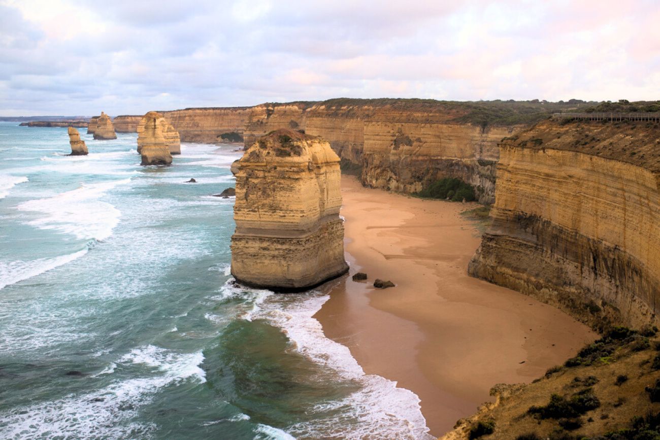 Great Ocean Road Day Trip, view of the 12 apostles a seaside cliff with rock formations