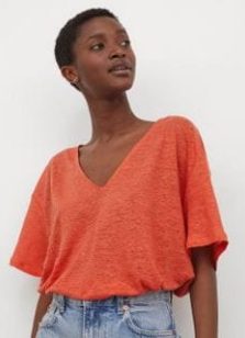 H&M Orange Linen T-shirt