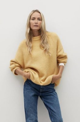 Mango Yellow Knit Sweater