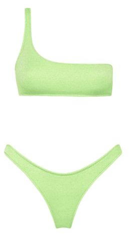 Green two piece bikini set
